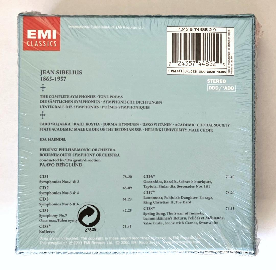 【未開封・廃盤】ベルグルンド指揮 シベリウス：交響曲全集＆管弦楽曲集 8CD