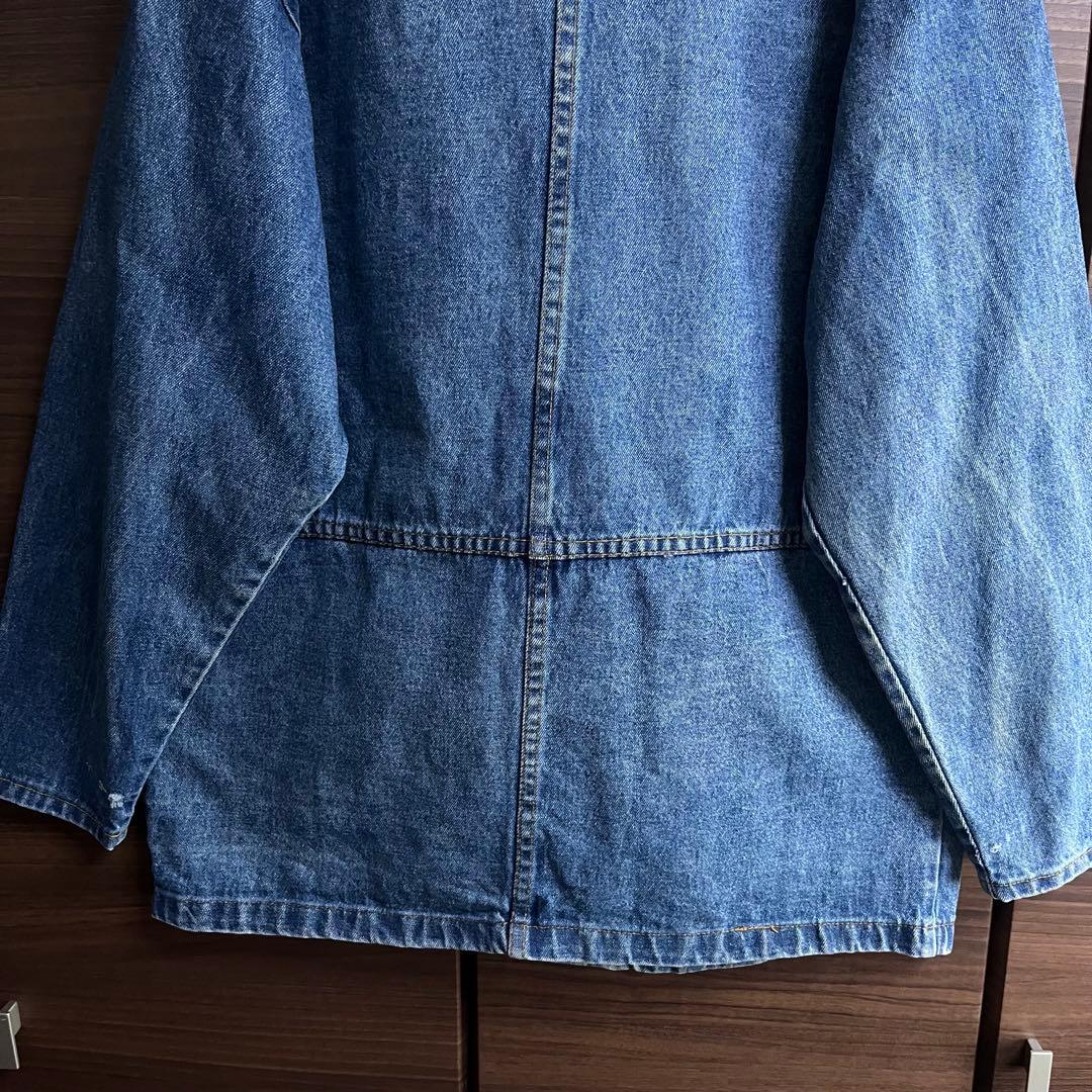 80s USA製 BIG SMITH デニムカバーオール M 襟コーデュロイ