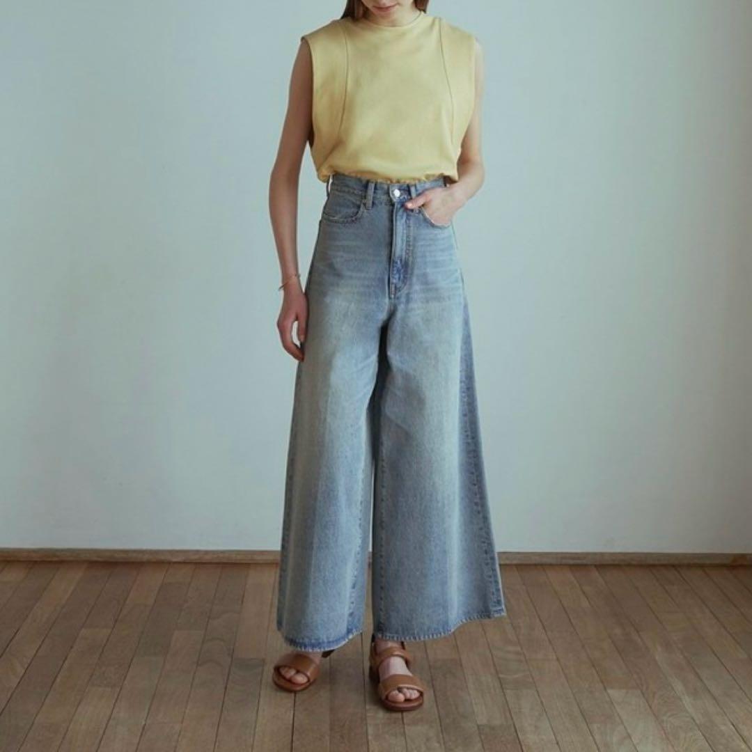 定価2.6万円✨️CLANE J/W WIDE DENIM PANTS ブルーXS