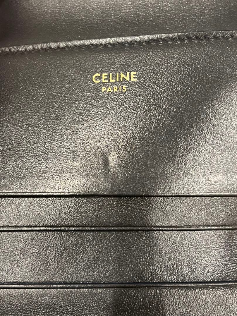 CELINE 三つ折り財布 黒 レザー