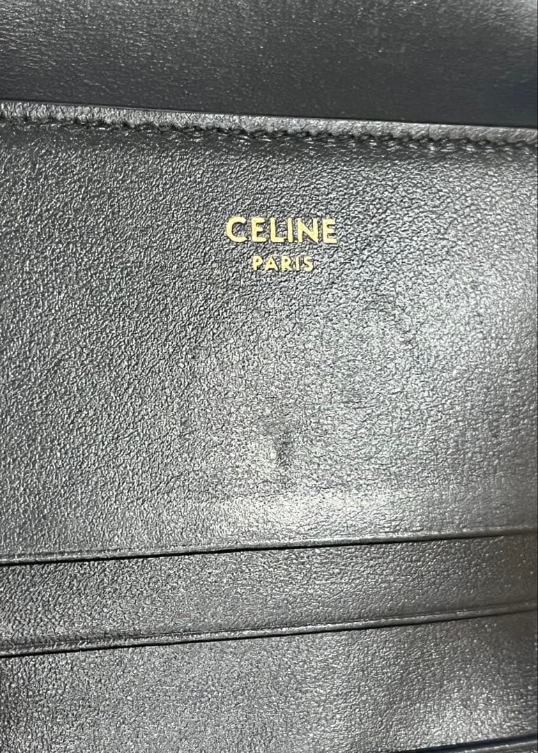 CELINE 三つ折り財布 黒 レザー