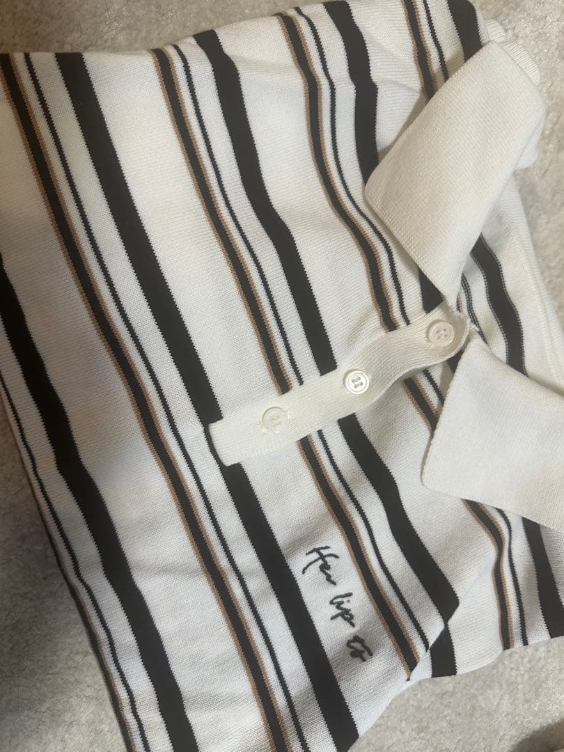 Her lip to　Multi Border Polo Top