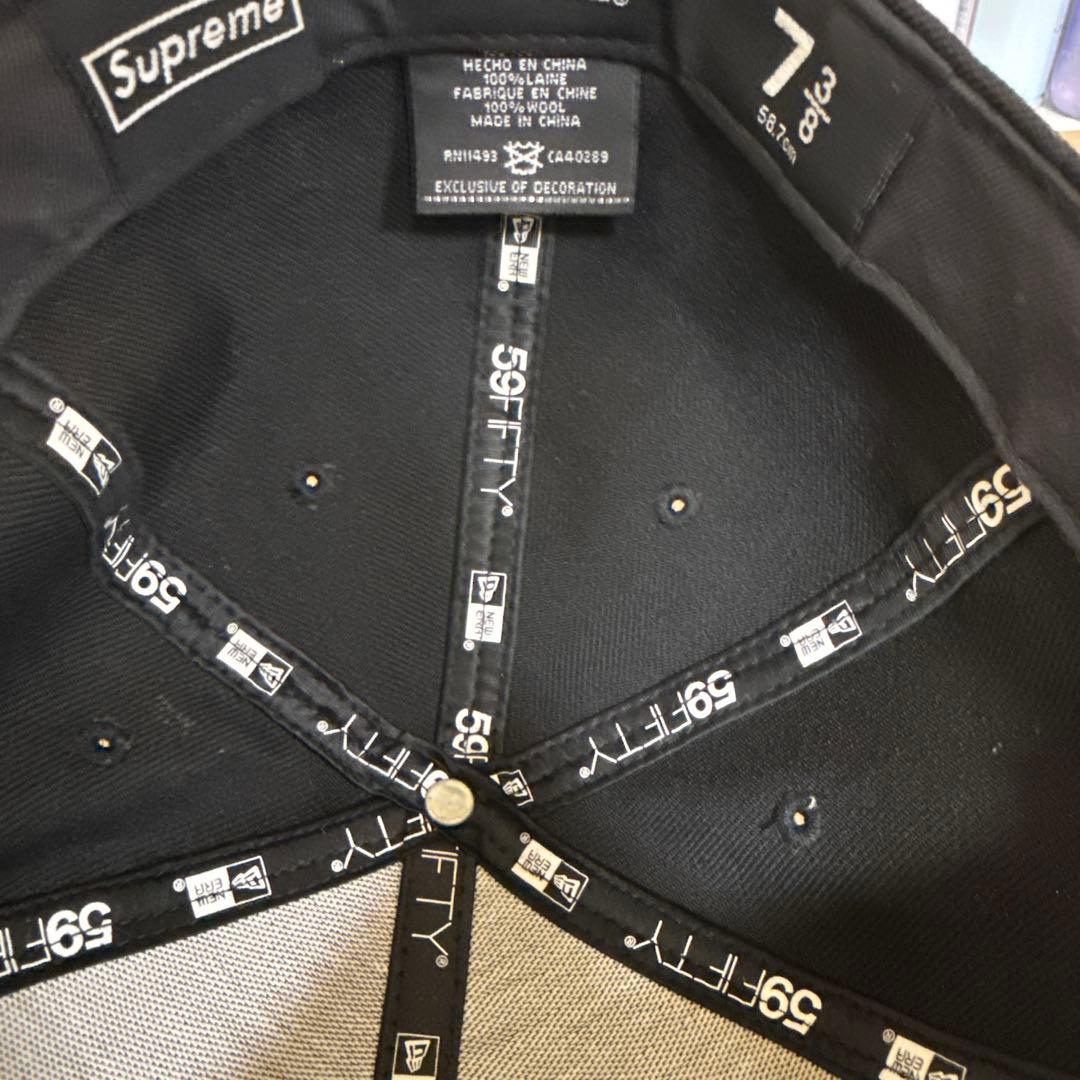 Supreme 59FIFTY ブラックキャップ 7 3/8