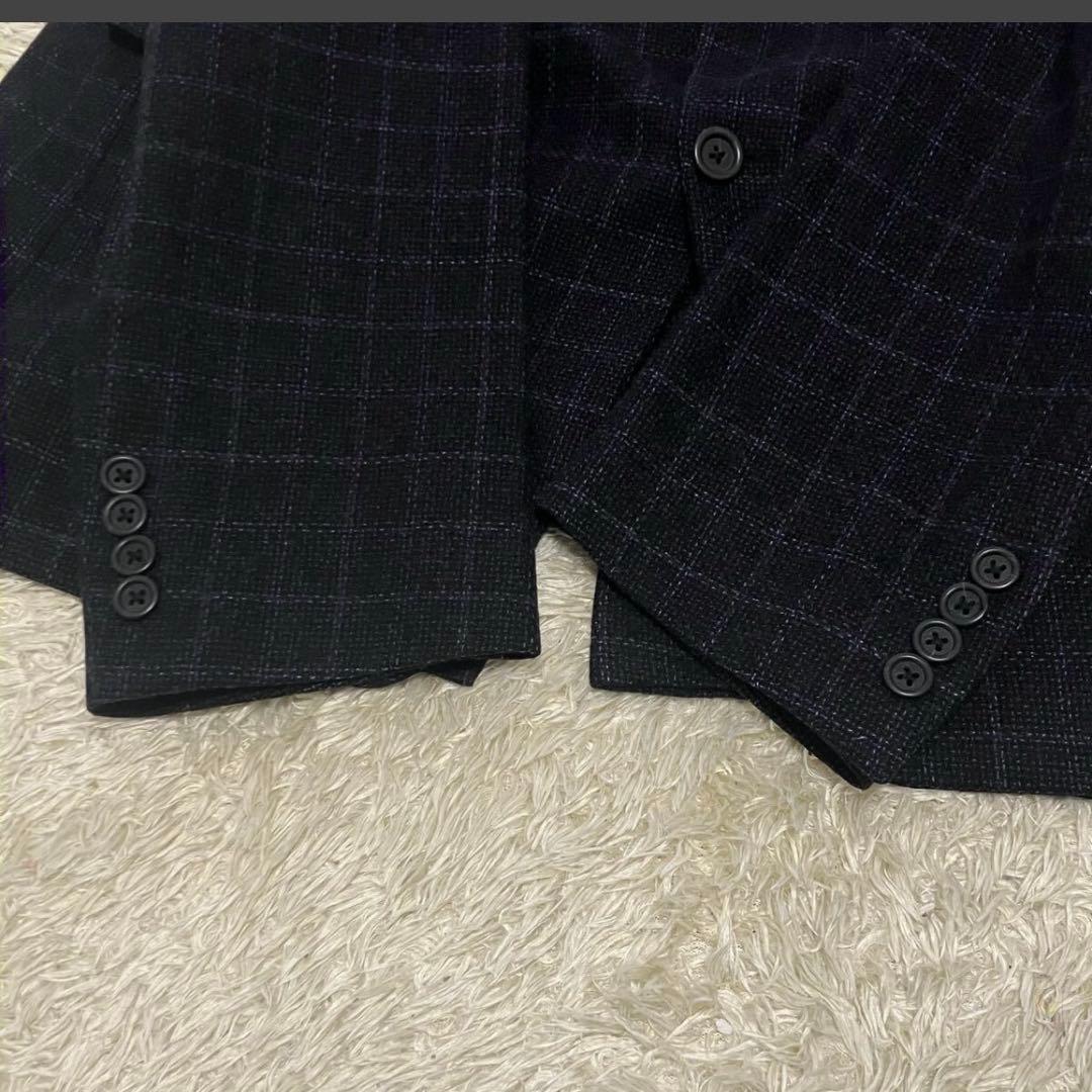 極上カシミヤ!! バーバリーロンドン BURBERRYテーラードジャケット格子柄