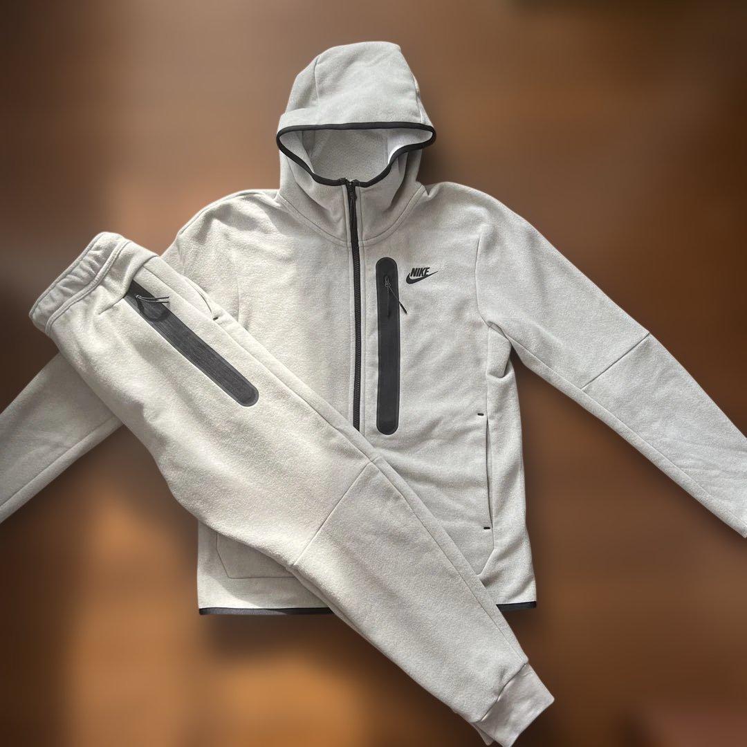 『まさぁ』美品 ナイキ NIKE テックフリース セットアップ グレー