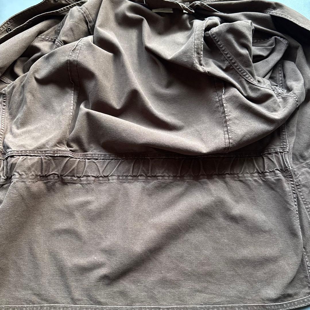90s USA製 Woolrich 襟レザー ダック ハンティングジャケット 茶