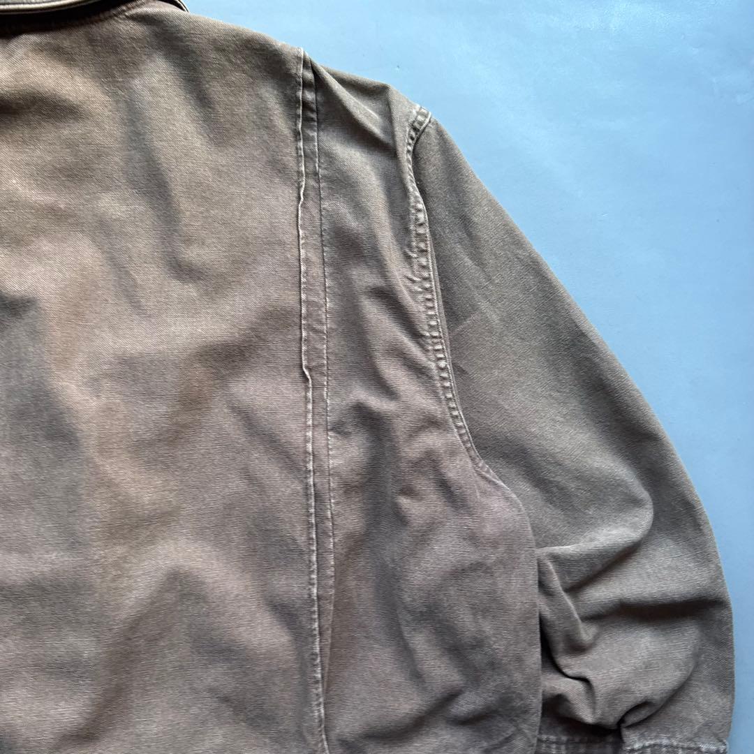 90s USA製 Woolrich 襟レザー ダック ハンティングジャケット 茶