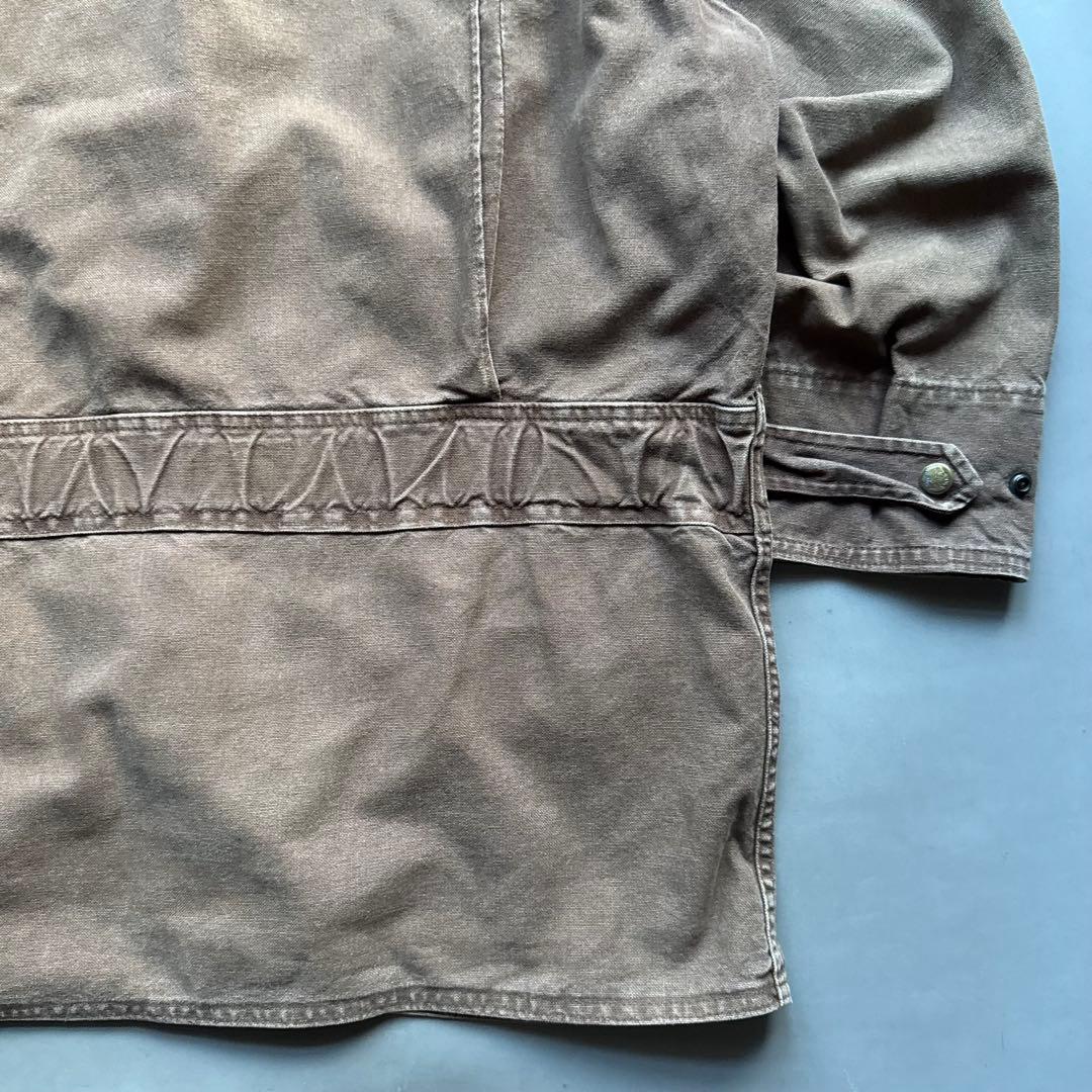 90s USA製 Woolrich 襟レザー ダック ハンティングジャケット 茶