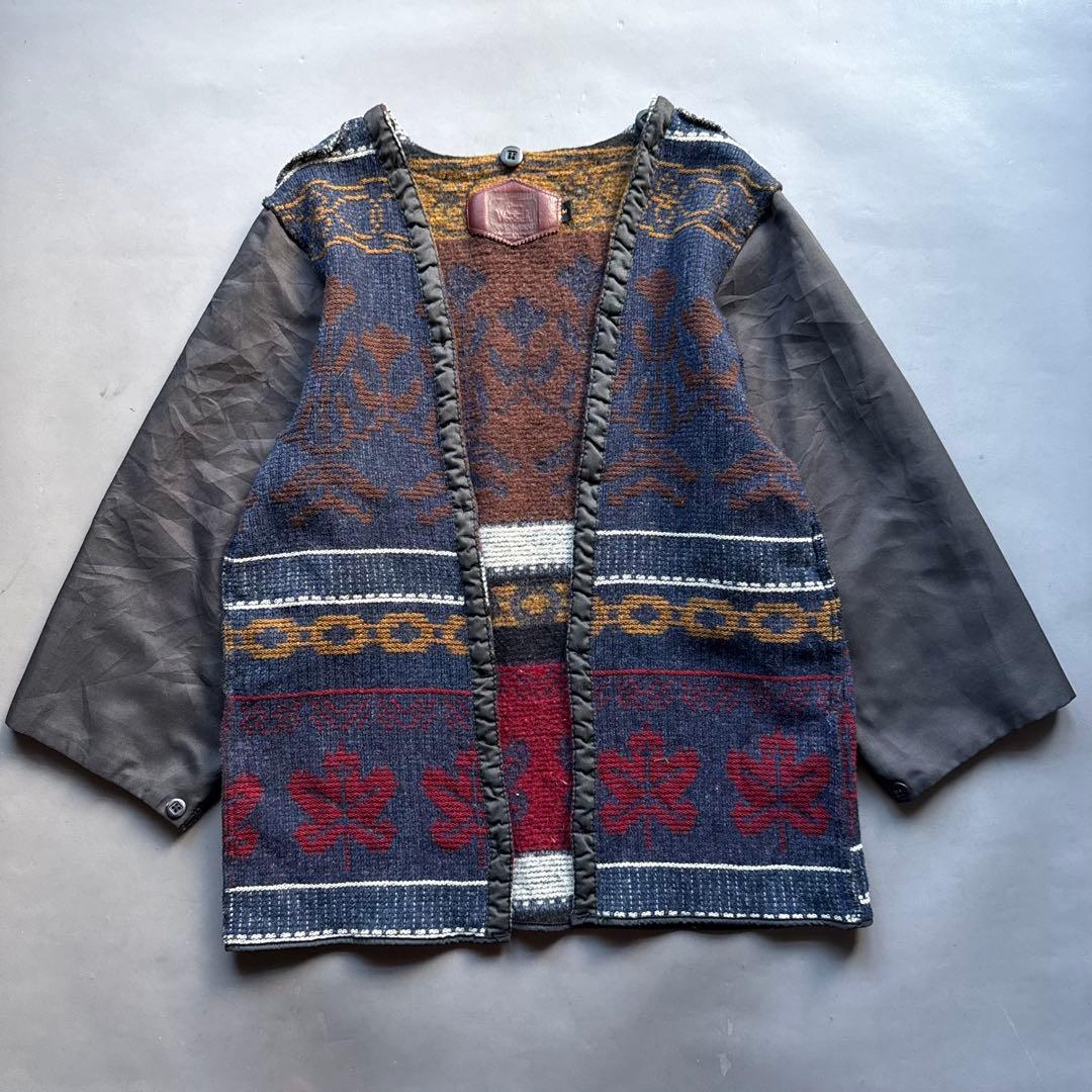 90s USA製 Woolrich 襟レザー ダック ハンティングジャケット 茶