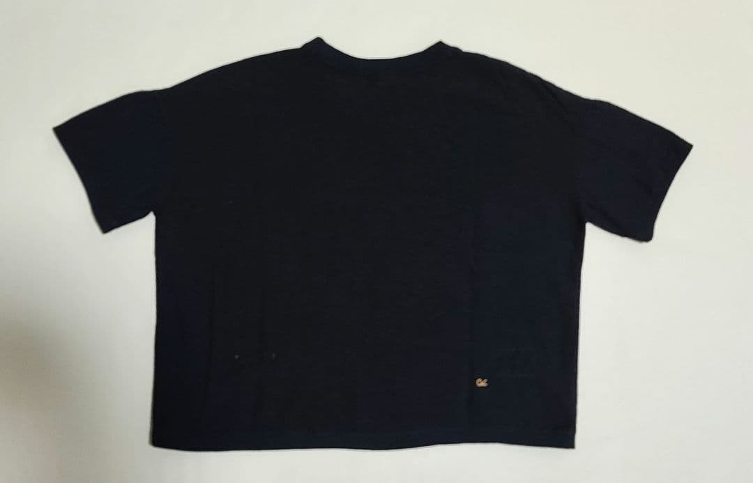 45R スマアール　コットンリネンショート丈Tシャツ 墨黒　S