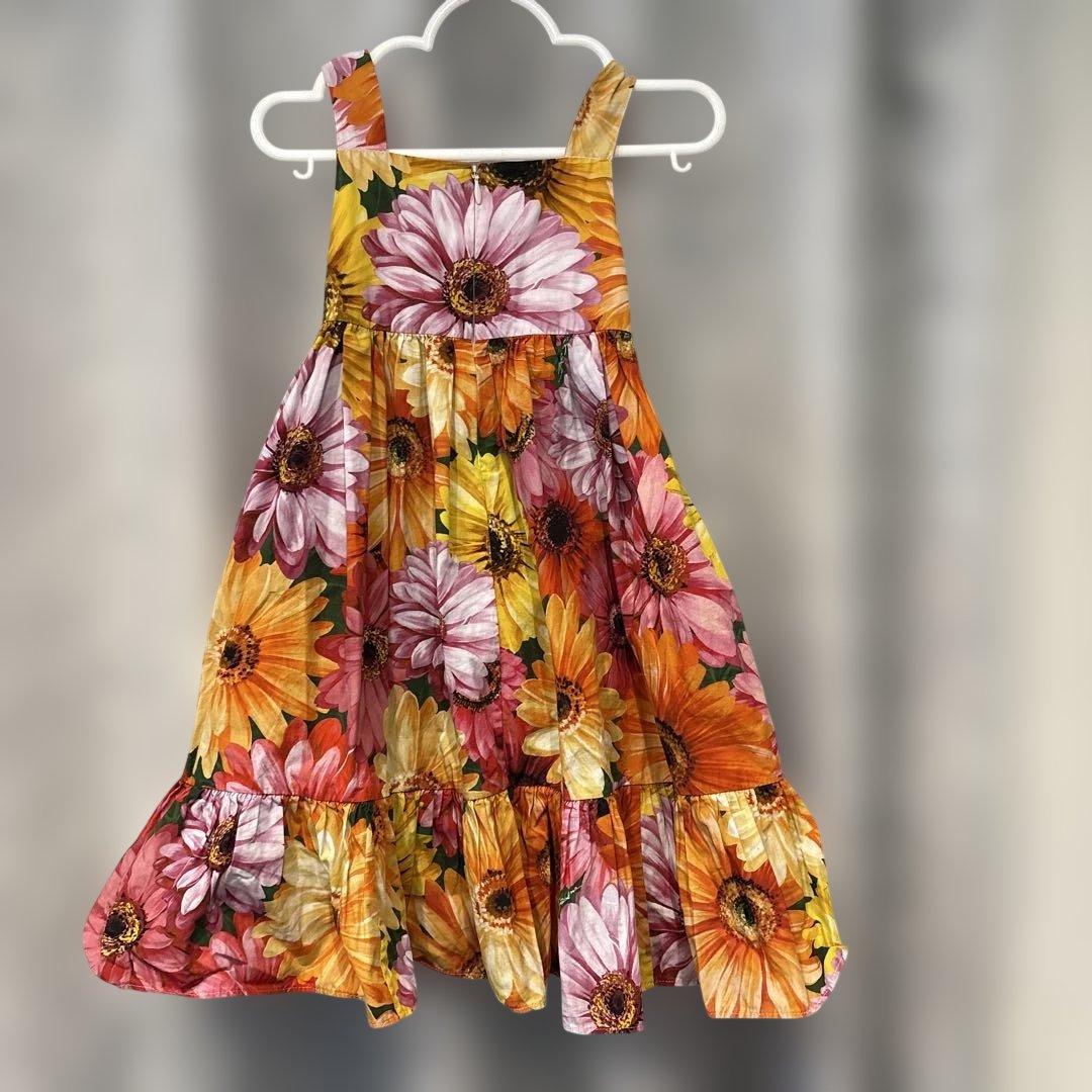 美品・花柄ノースリーブワンピース カバーパンツ　2点セット