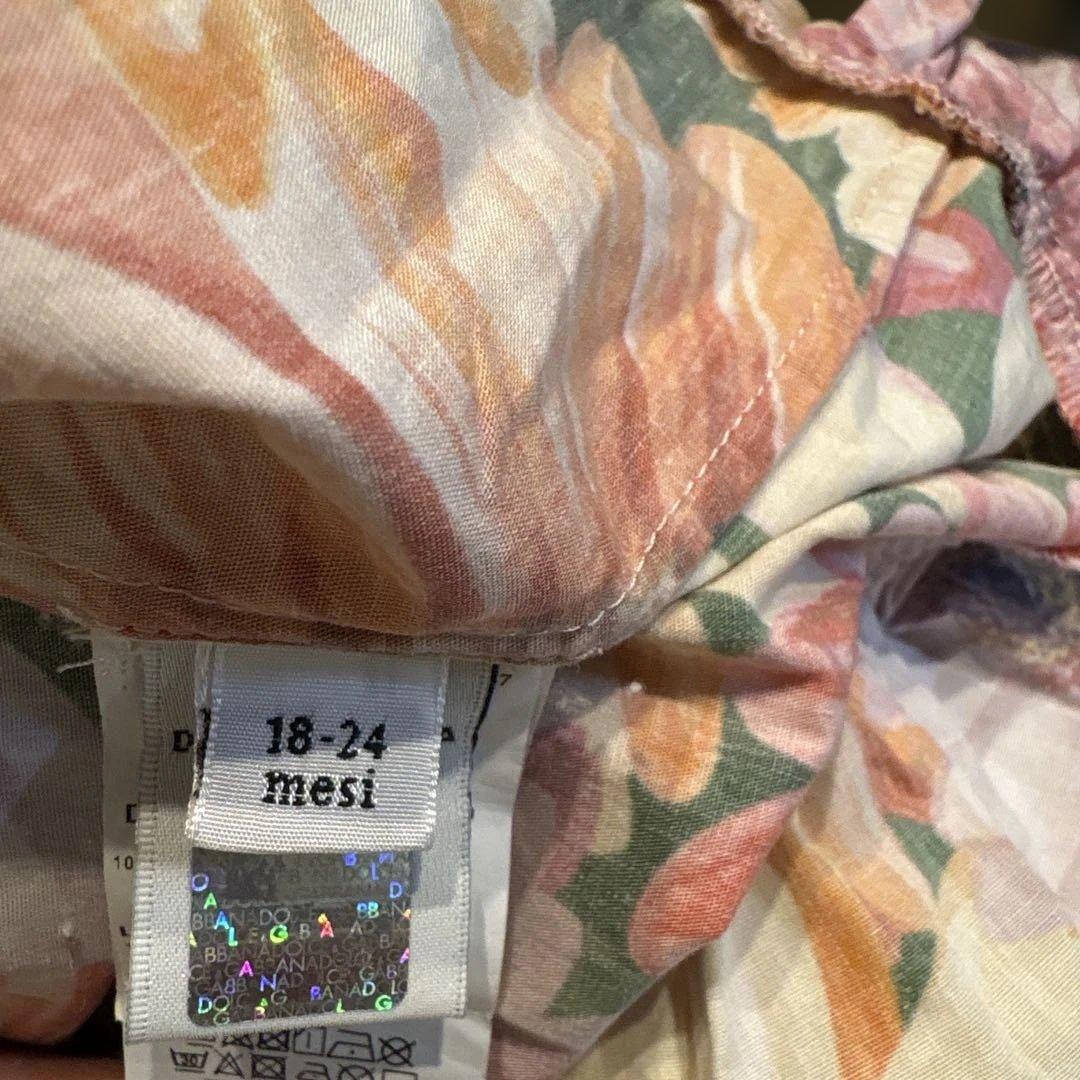 美品・花柄ノースリーブワンピース カバーパンツ　2点セット