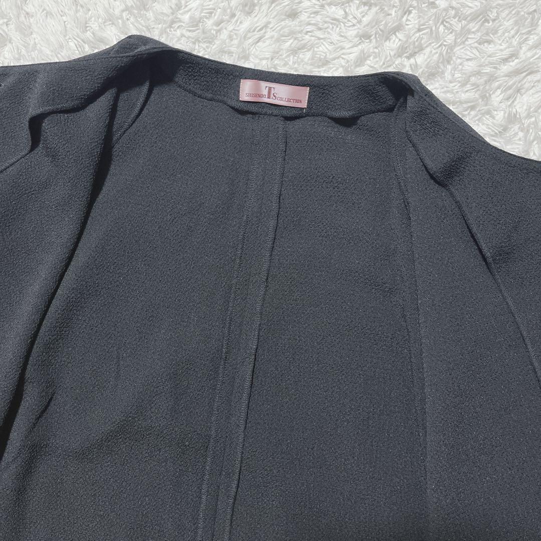 美品✨詩仙堂　トモコレクション　ロングコート スプリングコート　ちりめん　黒