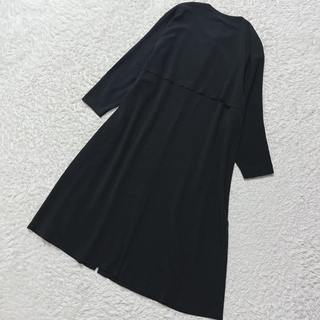 美品✨詩仙堂　トモコレクション　ロングコート スプリングコート　ちりめん　黒