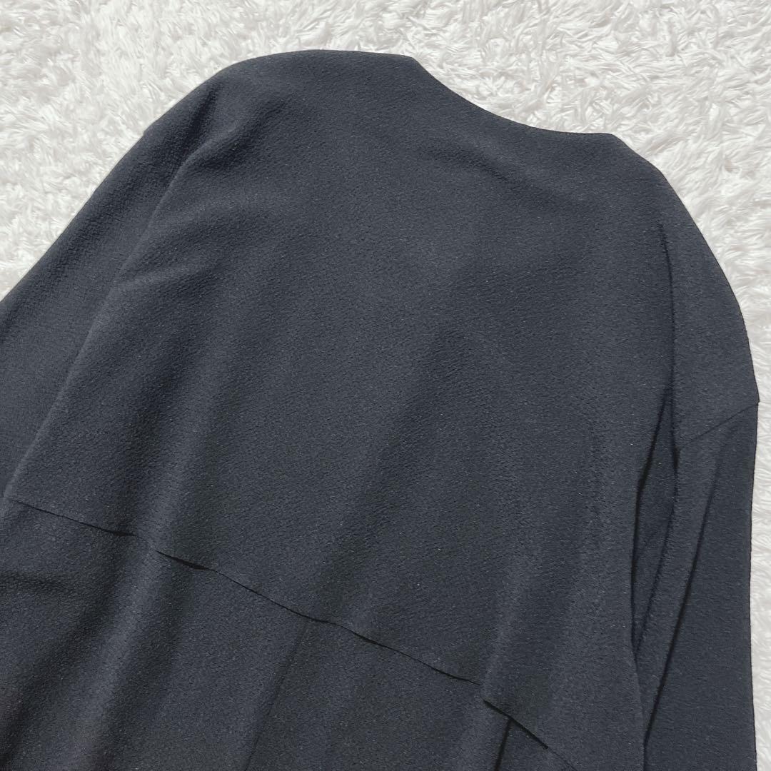 美品✨詩仙堂　トモコレクション　ロングコート スプリングコート　ちりめん　黒