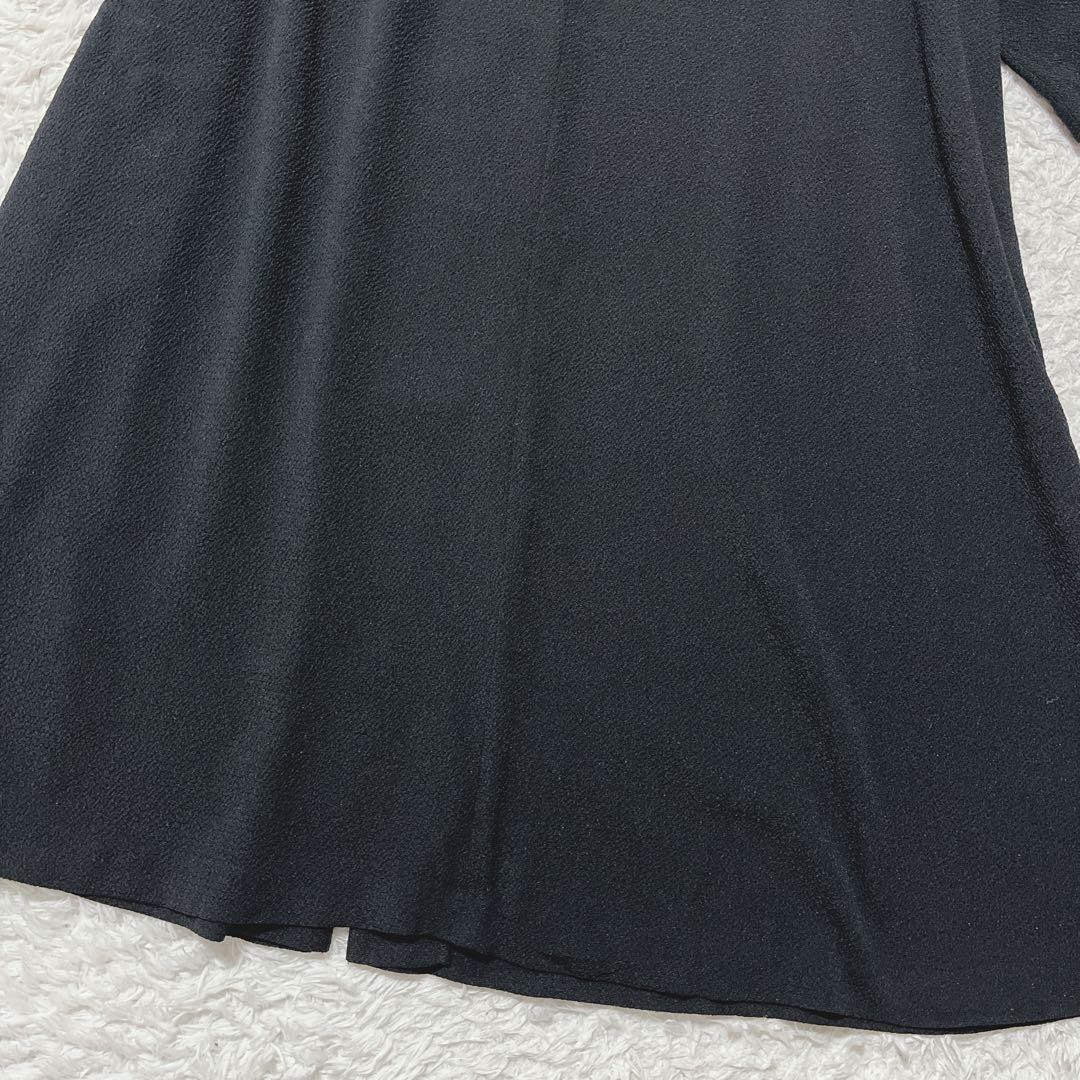 美品✨詩仙堂　トモコレクション　ロングコート スプリングコート　ちりめん　黒
