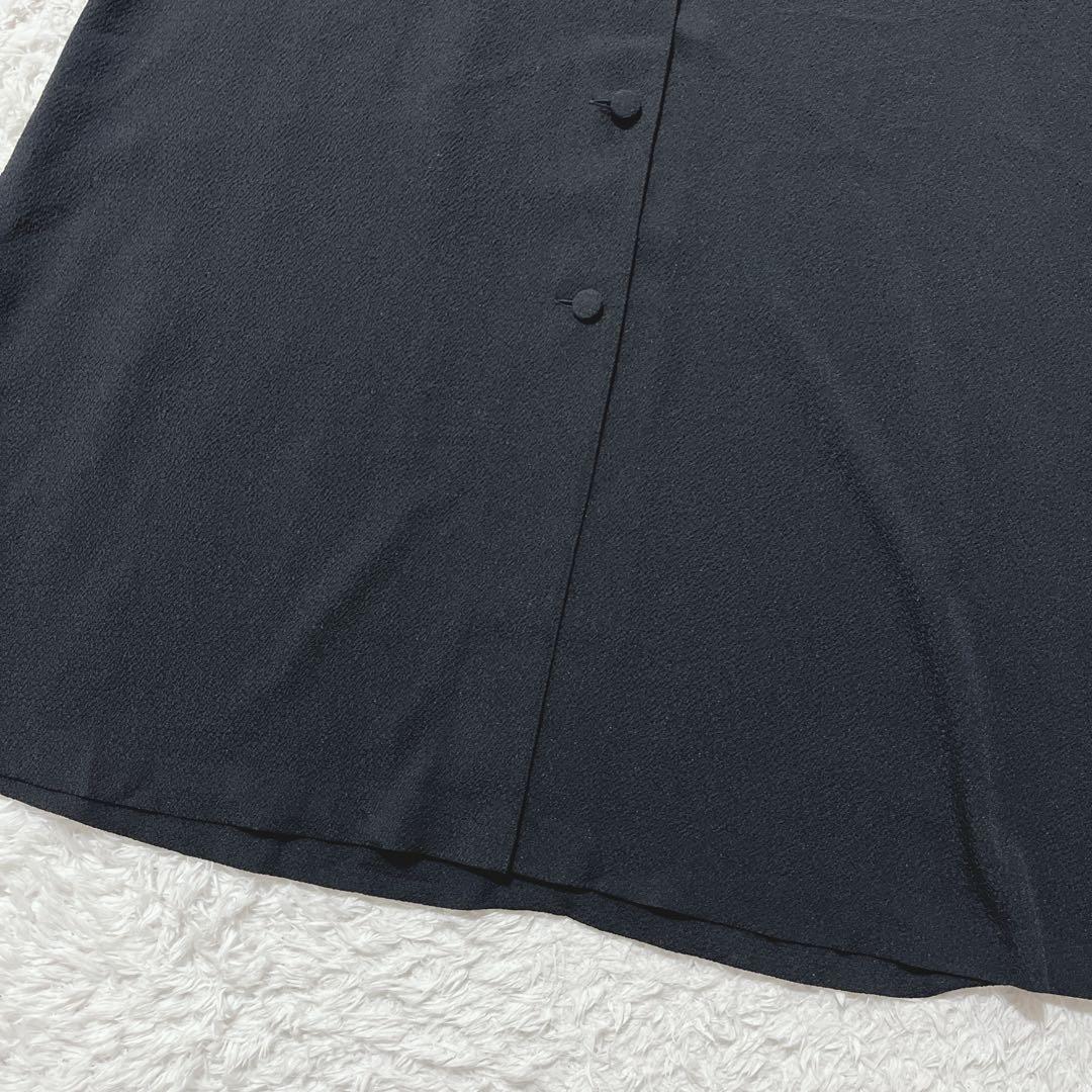 美品✨詩仙堂　トモコレクション　ロングコート スプリングコート　ちりめん　黒