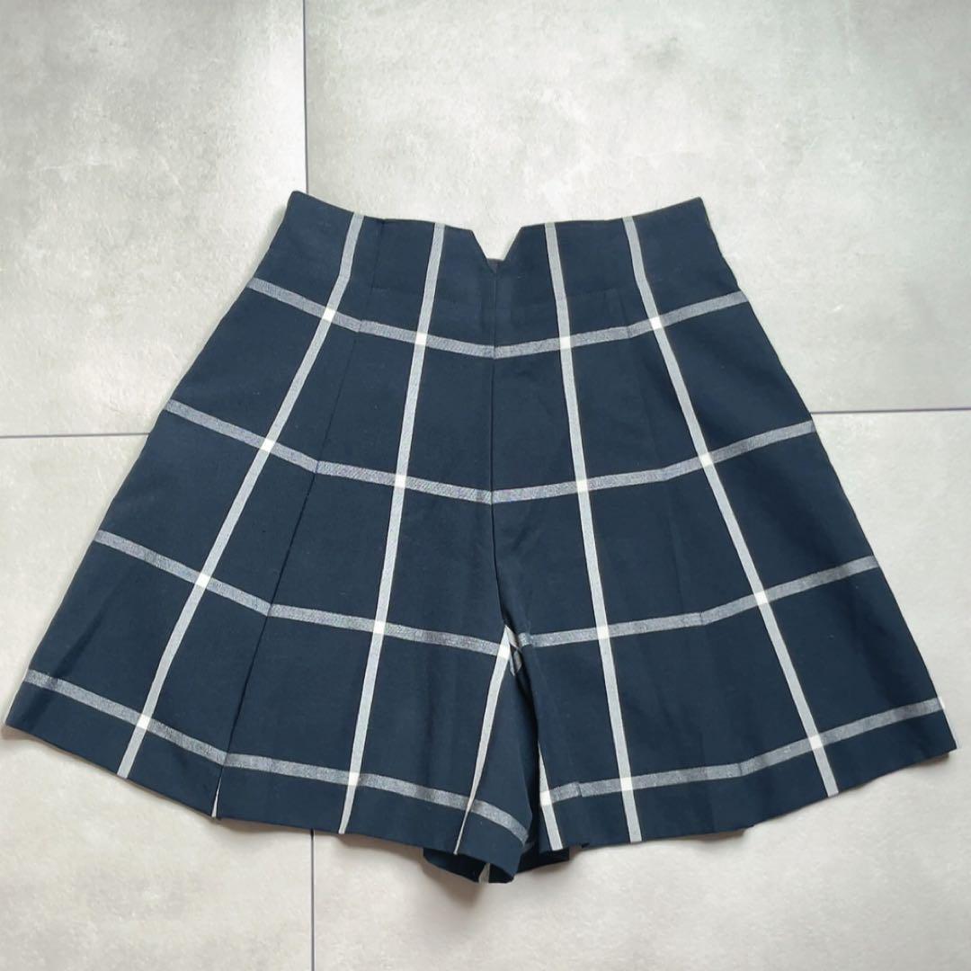 【極美品】ブルーレーベル クレストブリッジ キュロット チェック ロゴ金ボタン