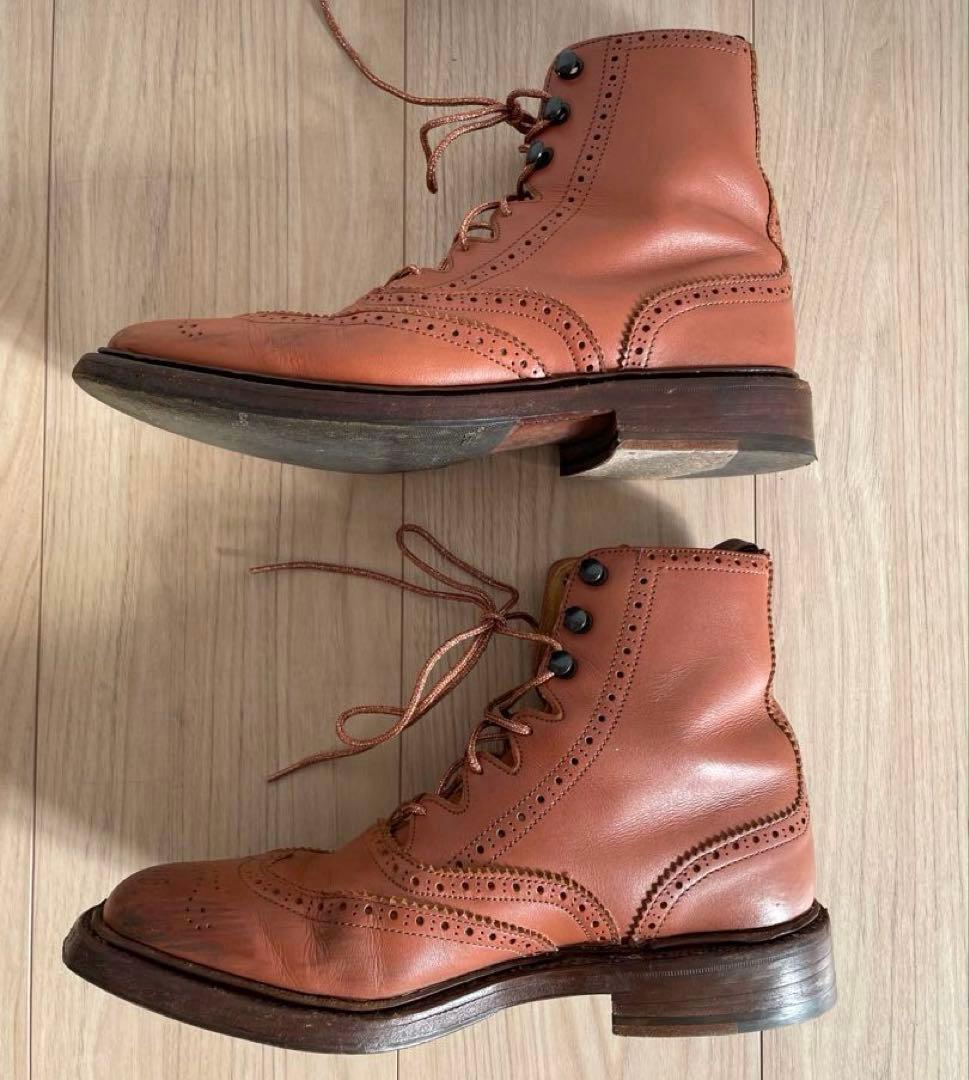 Tricker's トリッカーズ レザーウイングチップブーツ　レースアップ