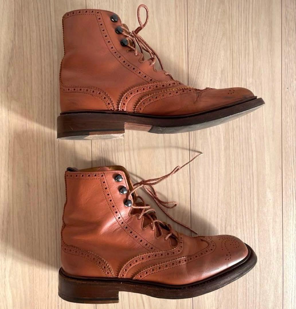 Tricker's トリッカーズ レザーウイングチップブーツ　レースアップ