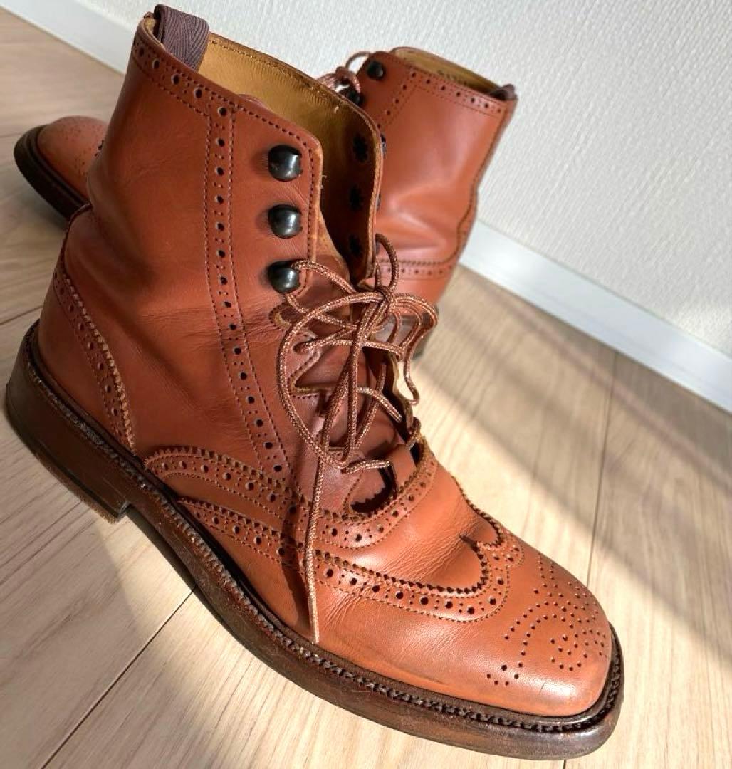Tricker's トリッカーズ レザーウイングチップブーツ　レースアップ