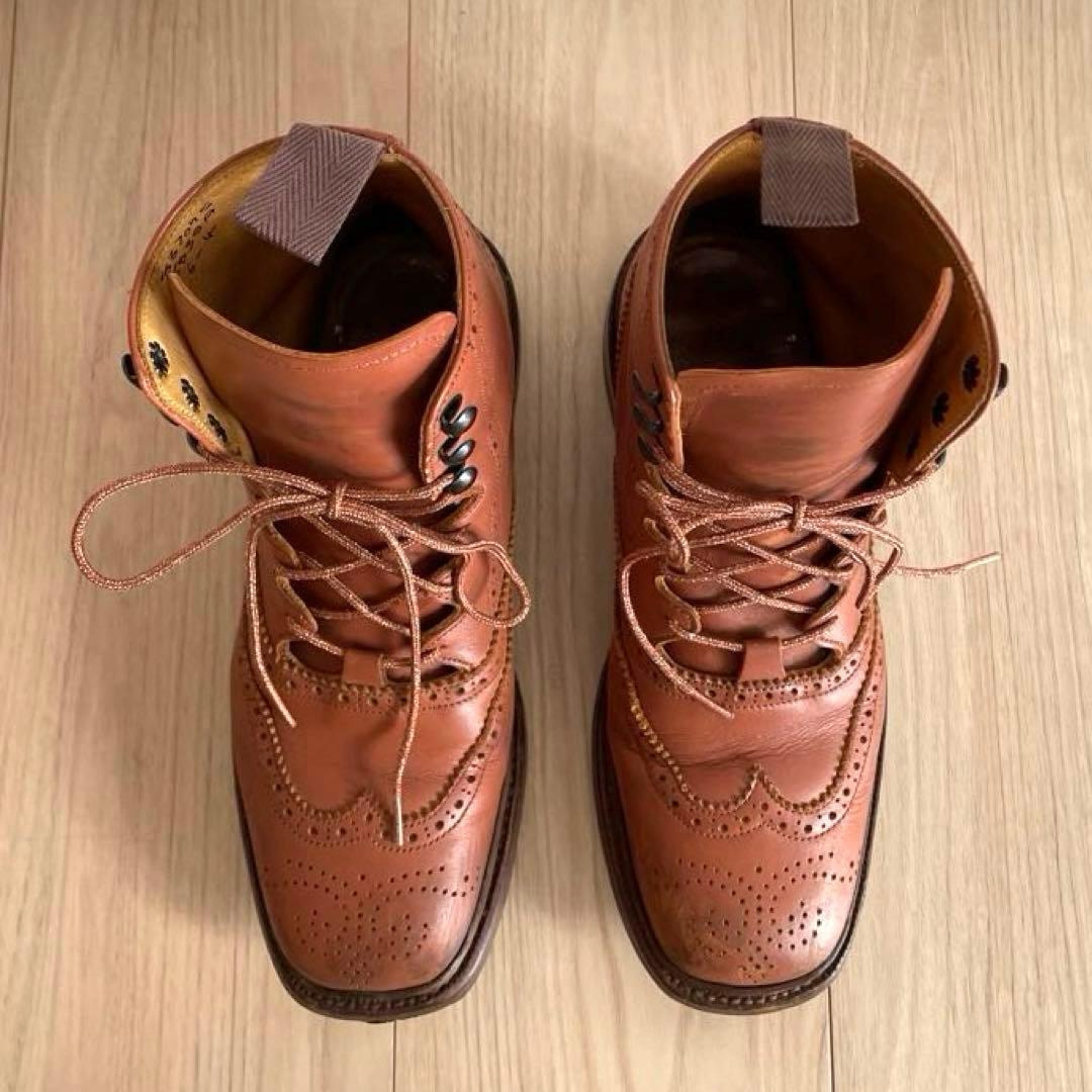 Tricker's トリッカーズ レザーウイングチップブーツ　レースアップ