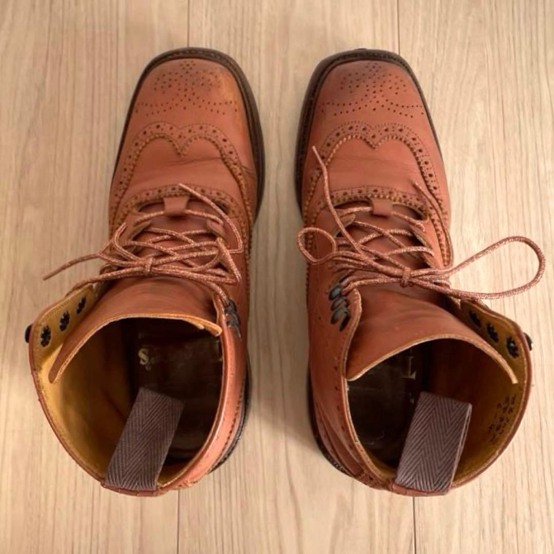 Tricker's トリッカーズ レザーウイングチップブーツ　レースアップ