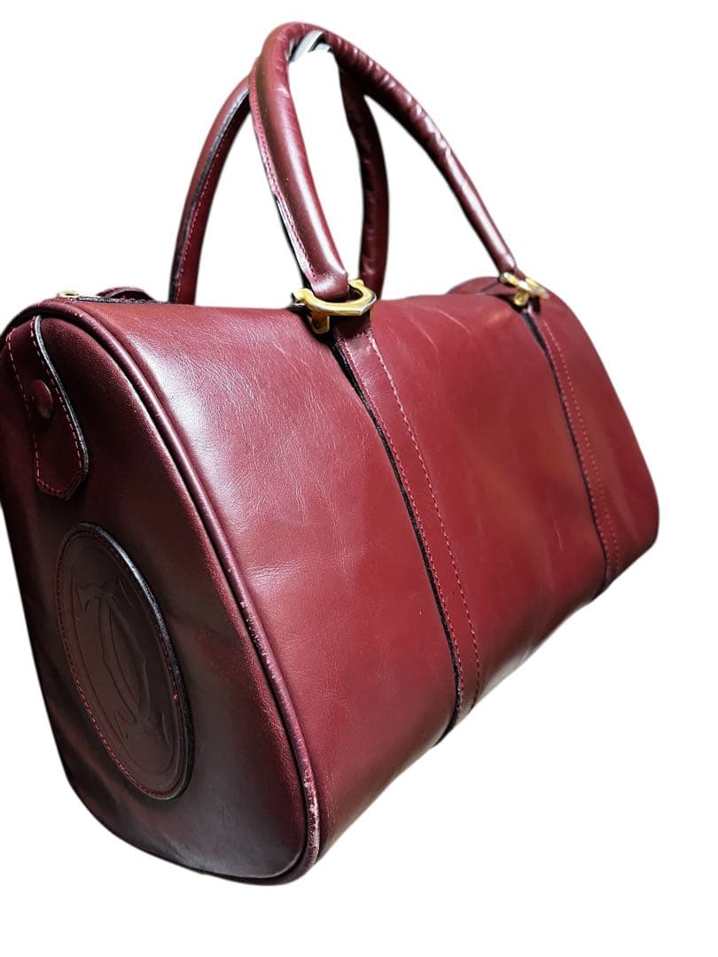 CARTIER カルティエ マストライン ボストンバッグ バーガンディ 2C