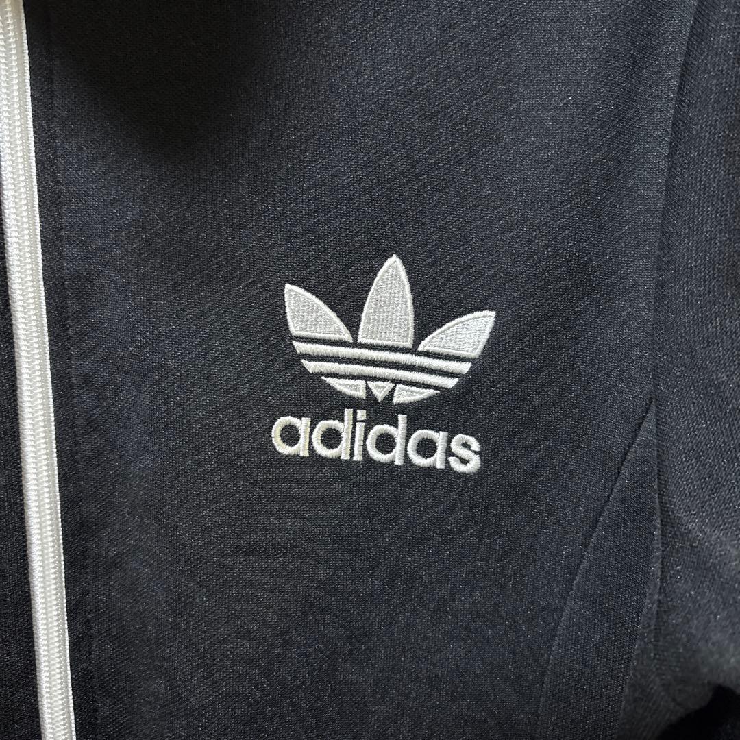 adidas アディダス トラックジャケット 黒 白 95 M相当 ジャージ