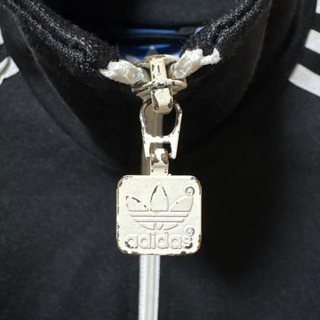 adidas アディダス トラックジャケット 黒 白 95 M相当 ジャージ