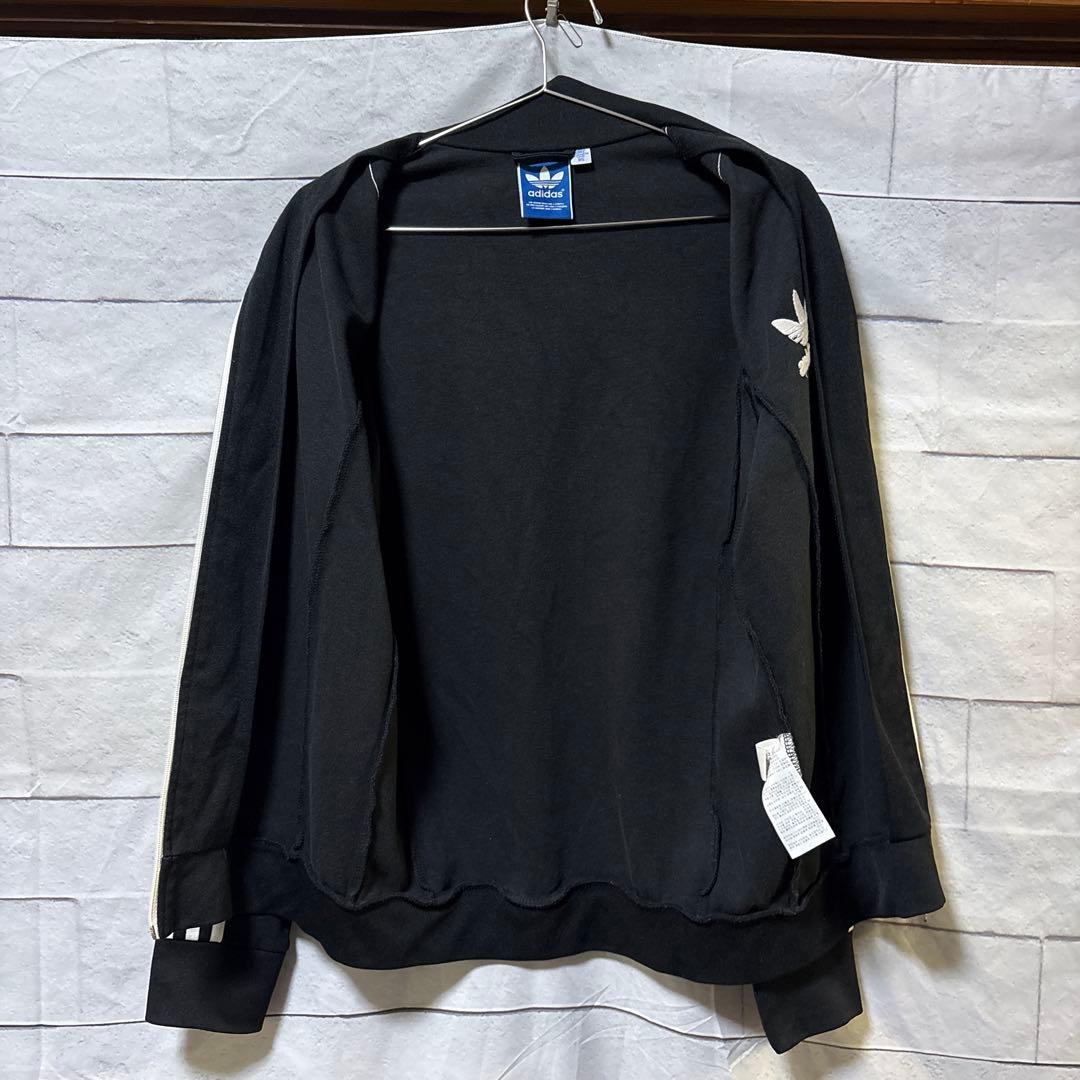 adidas アディダス トラックジャケット 黒 白 95 M相当 ジャージ