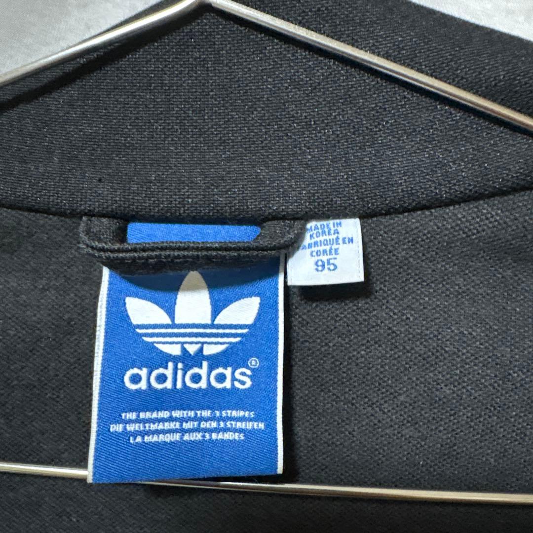 adidas アディダス トラックジャケット 黒 白 95 M相当 ジャージ