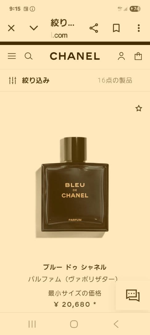 新品未使用！BLEU DE CHANEL パルファム 男性用100ml