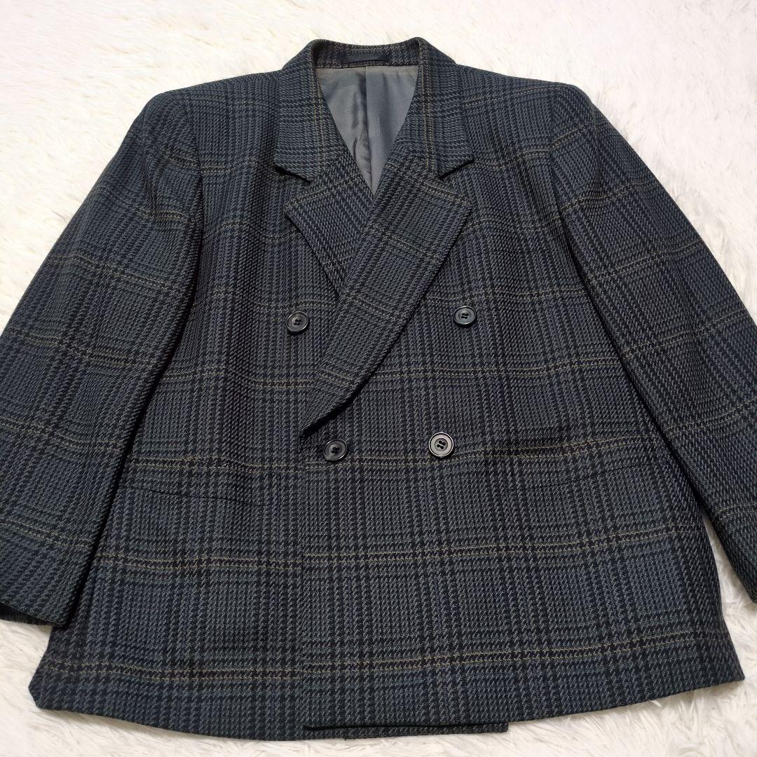 希少　BURBERRY’S　グレンチェック　ダブルジャケット　カシミヤ