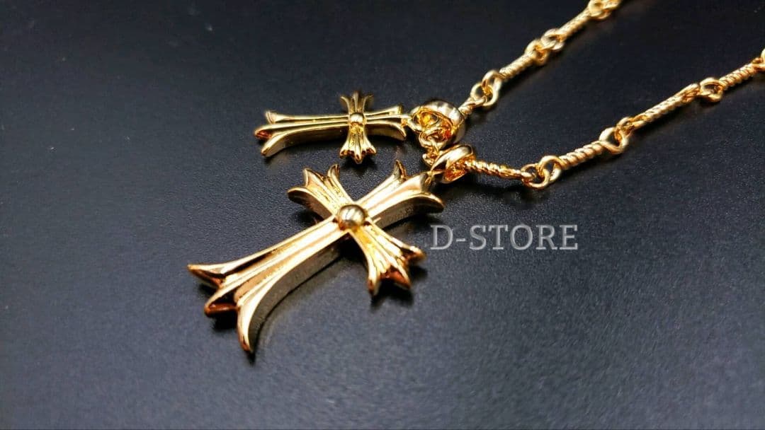 D-STORE ダブルクロスネックレス ツイストチェーン タイニーファット