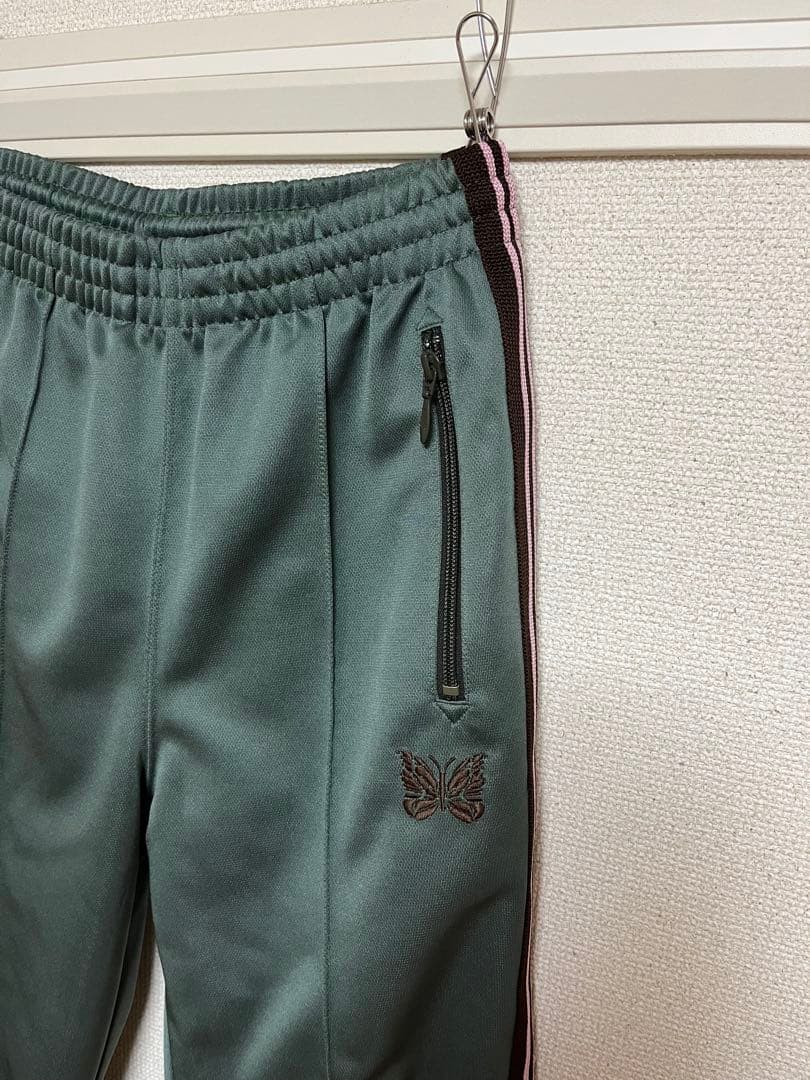 ニードルス　ビームスボーイ　トラックパンツ　XS グリーン 蝶の刺繍 別注
