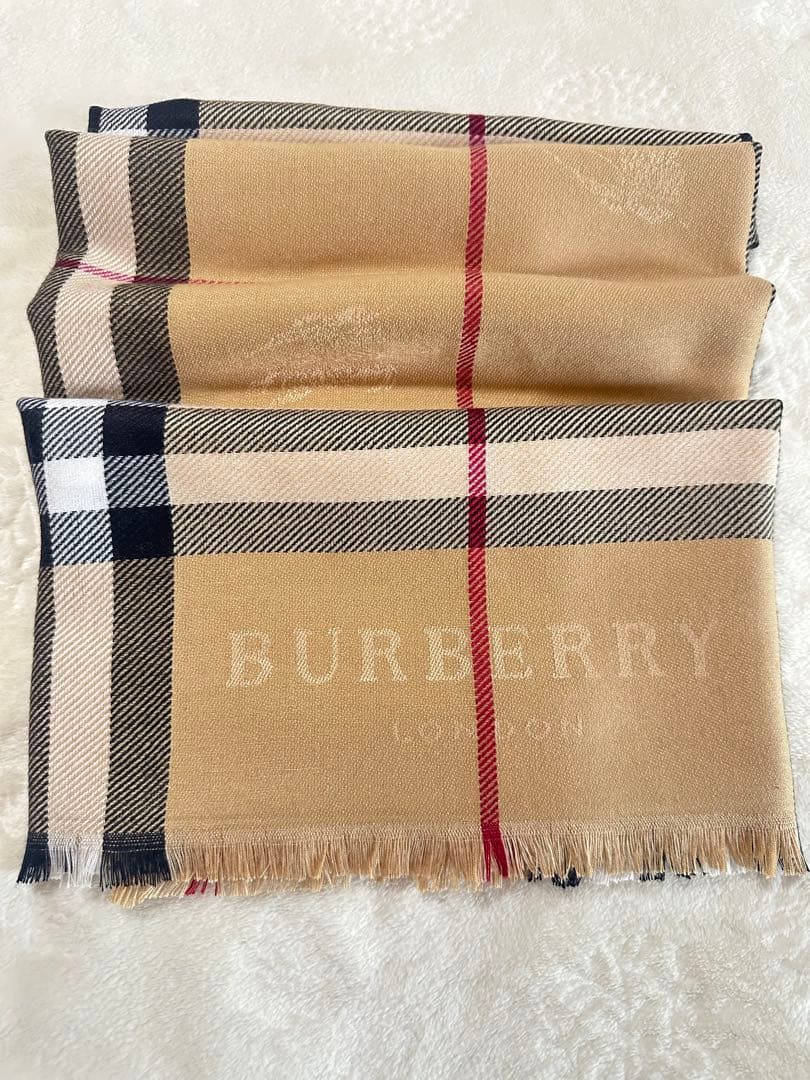 BURBERRY ベージュ チェック柄 ストール180cm×80cm