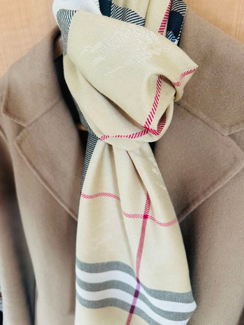 BURBERRY ベージュ チェック柄 ストール180cm×80cm