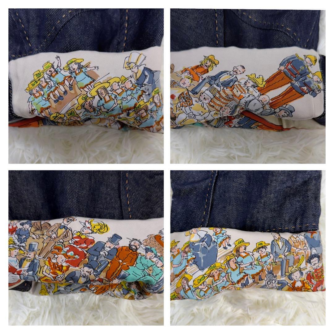希少美品✨エルメス Cirque Molier デニムパンツ シルク リネン