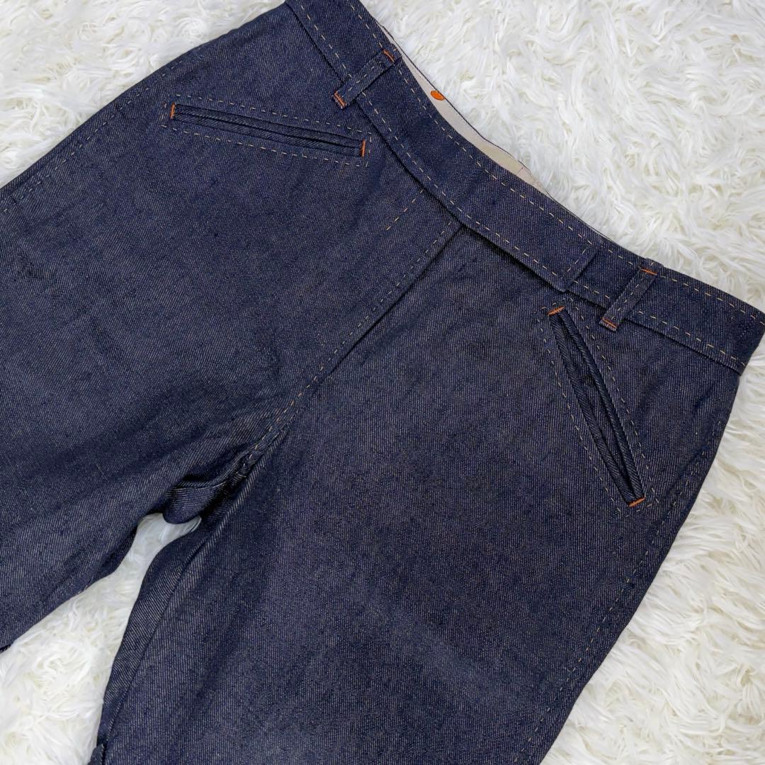 希少美品✨エルメス Cirque Molier デニムパンツ シルク リネン
