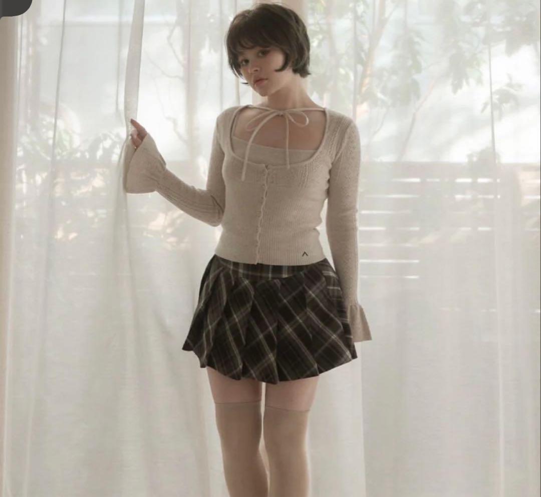 andmary Raelynn knit tops ベージュ