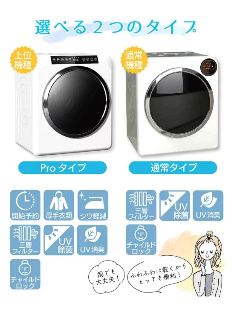 ヨクナYoquna 衣類乾燥機 6kg ＋専用ラック付き