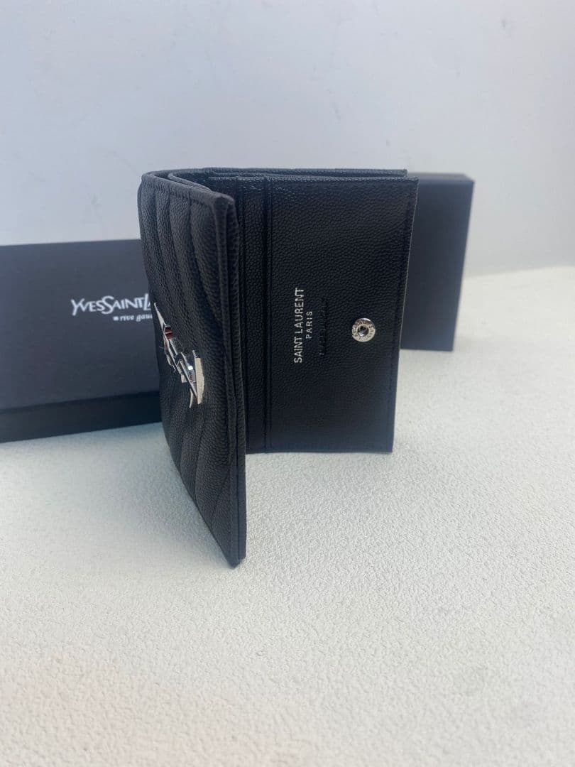 ⭐S.K　Yves Saint Laurent ブラック 二つ折り財布
