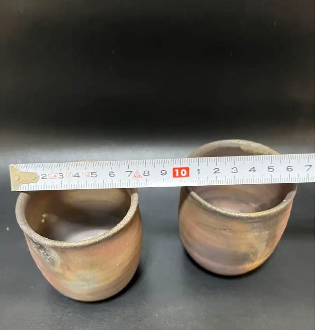 未使用品　備前 湯呑 安弘 2客