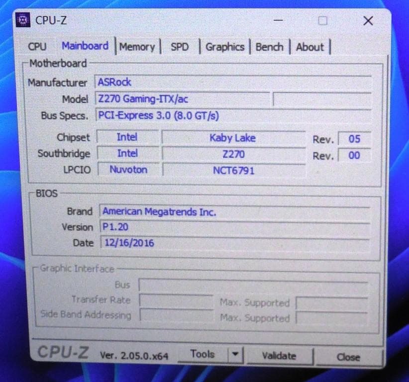 マザーボード ASROCK Fatal1ty Z270 Gaming-ITX/ac