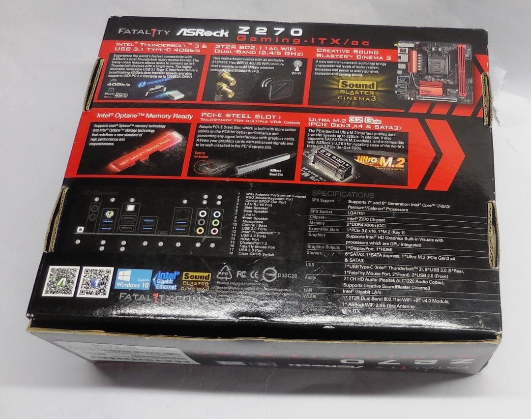 マザーボード ASROCK Fatal1ty Z270 Gaming-ITX/ac