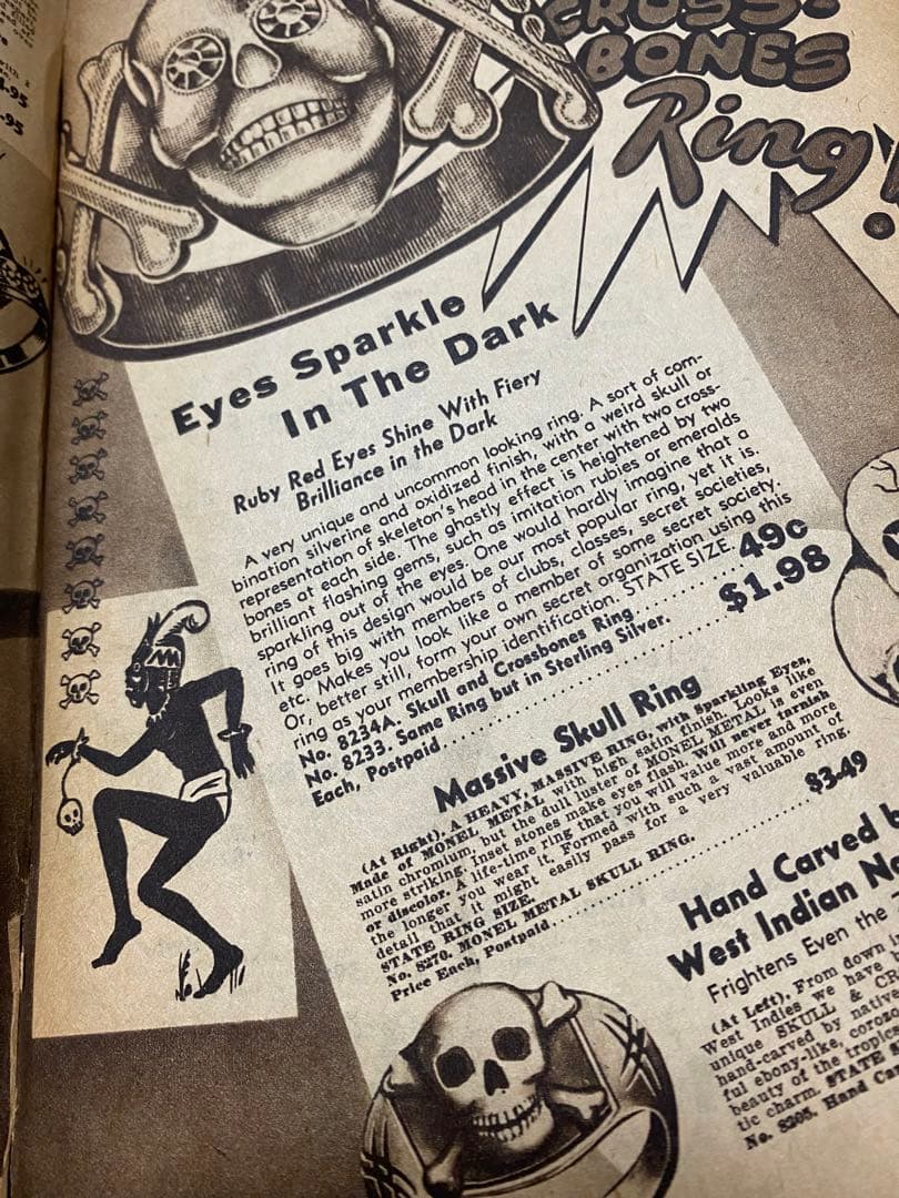 50s' ビンテージカタログスカルアッシュトレイ、メキシカンリングカタログ