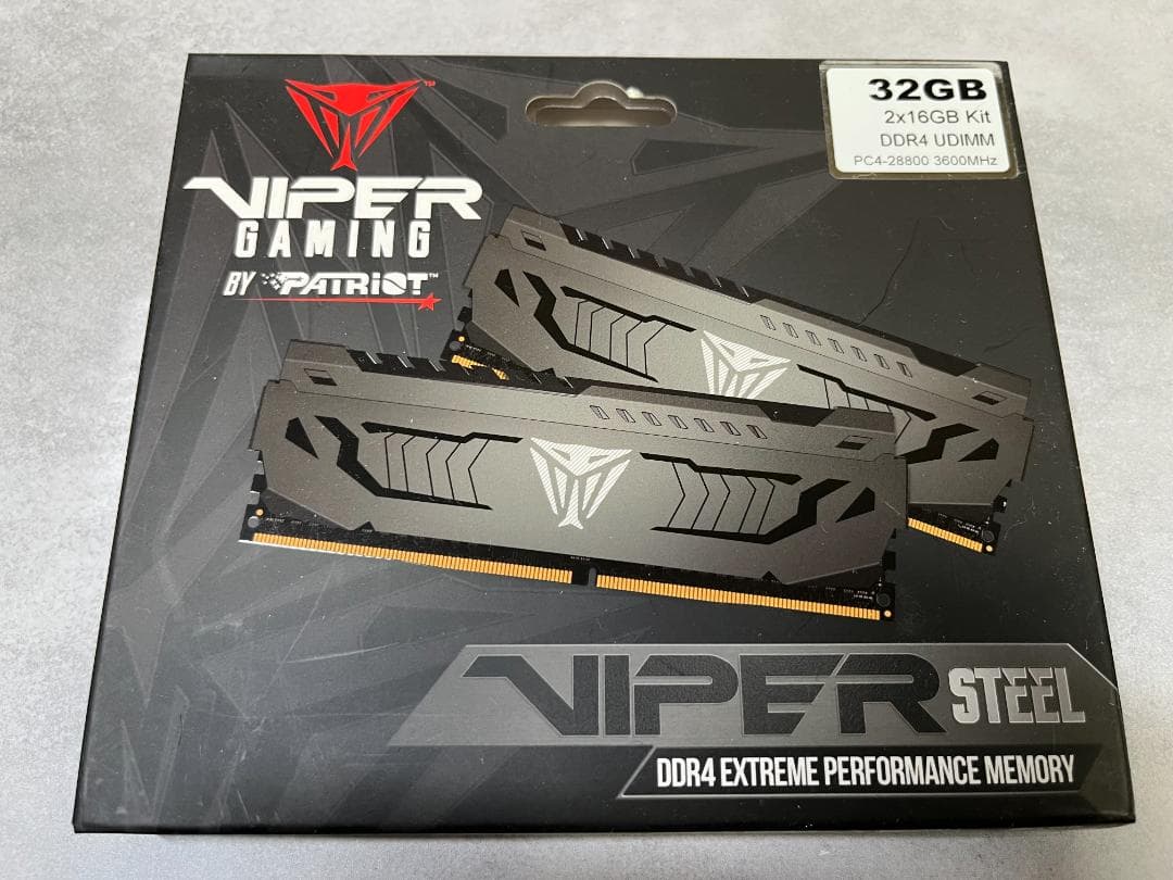 メモリー Viper Steel 32GB (2x16GB) DDR4 3600MHz