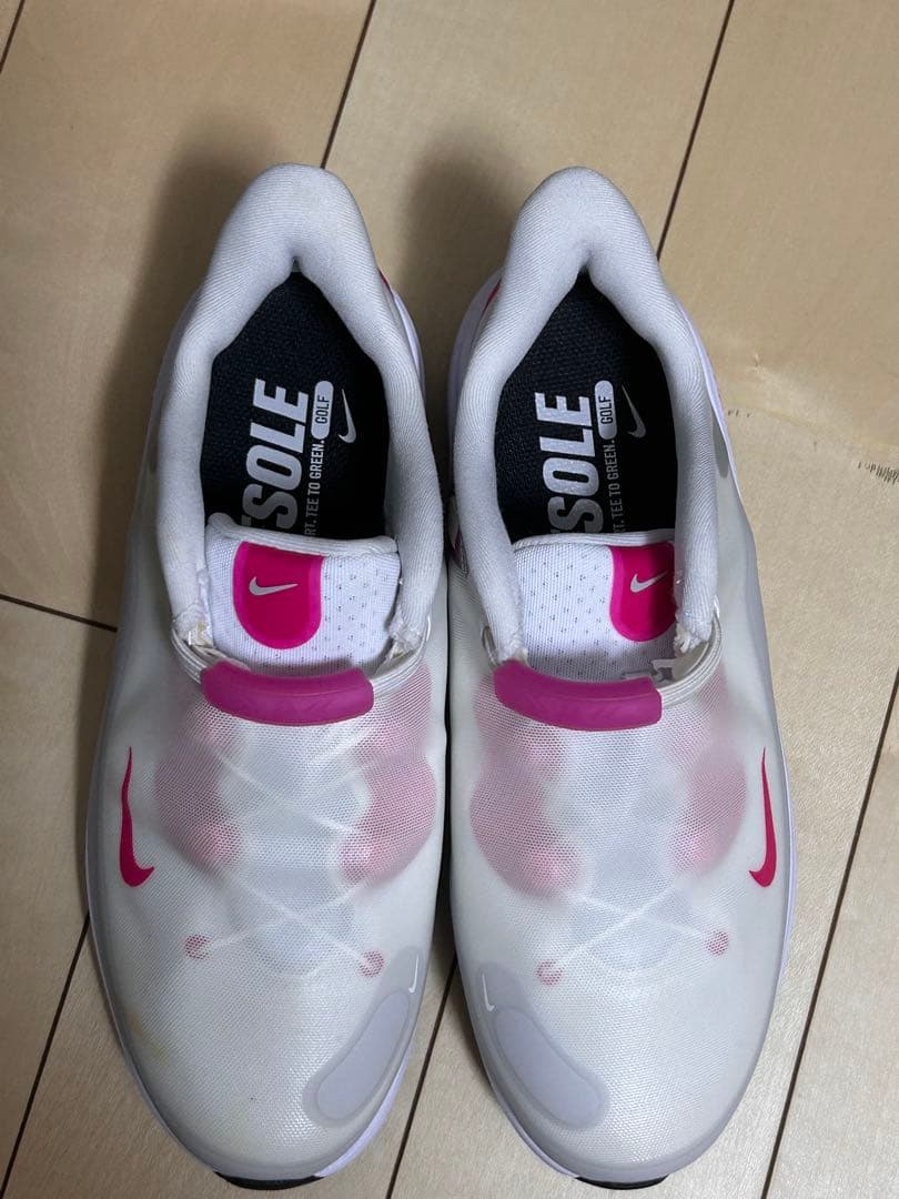 NIKE レディース ゴルフシューズ 23cm ホワイト ピンク スパイクレス