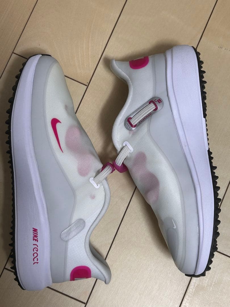 NIKE レディース ゴルフシューズ 23cm ホワイト ピンク スパイクレス